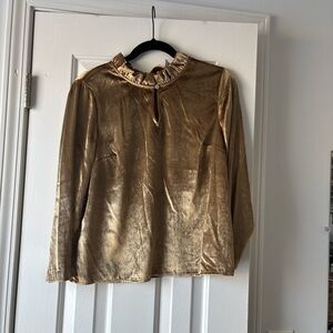 Talbots Shimmering Gold Velvet Blouse